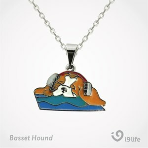 COLAR PINGENTE BASSET HOUND I9LIFE