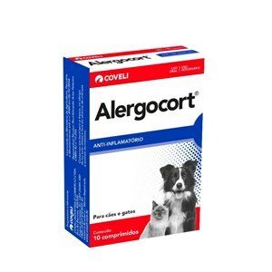 ANTI-INFLAMATÓRIO ALERGOCORT PARA CÃES E GATOS ATÉ 15KG 10 COMPRIMIDOS