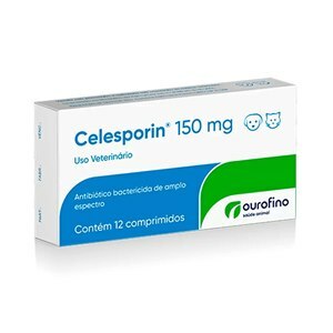 ANTIBIÓTICO CELESPORIN 150MG 12 COMPRIMIDOS PARA CÃES E GATOS