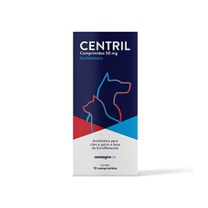 ANTIBIÓTICO CENTRIL 50MG 10 COMPRIMIDOS CÃES E GATOS