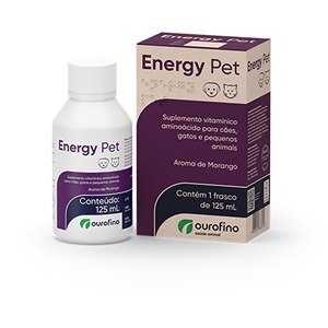 SUPLEMENTO VITAMÍNICO ENERGY PET 125ML PARA CÃES E GATOS E PEQUENOS ANIMAIS