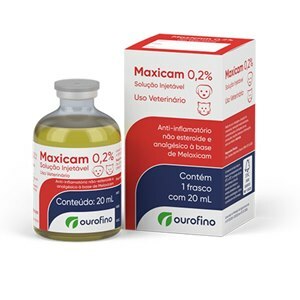 ANTI-INFLAMATÓRIO MAXICAM 0,2% INJETÁVEL 20ML PARA CÃES E GATOS 