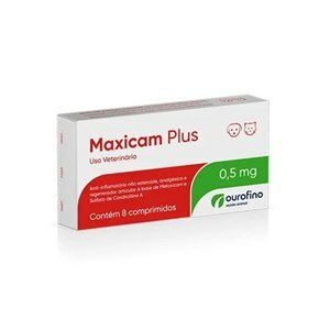 ANTI-INFLAMATÓRIO MAXICAM PLUS 0,5MG 8 COMPRIMIDOS PARA CÃES E GATOS