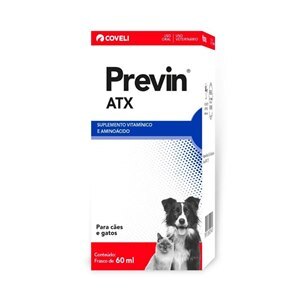 SUPLEMENTO VITAMÍNICO E AMINOÁCIDOS PREVIN ATX PARA CÃES E GATOS 60ML