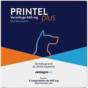 VERMÍFUGO PRINTEL PLUS 4 COMPRIMIDOS PARA CÃES