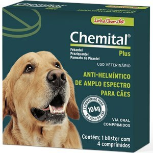 Vermífugo Chemital para Cães Plus com 4 Comprimidos