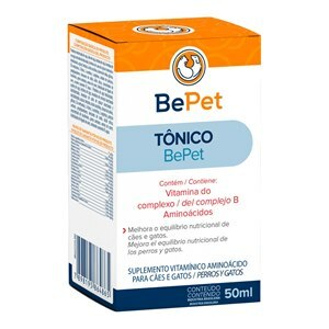 TÔNICO PLEXO B E AMINOÁCIDOS CÃES E GATOS BEPET 50ML