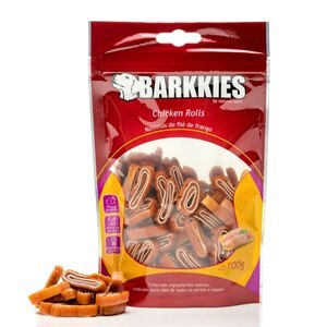 PETISCOS ROLINHOS DE FRANGO BARKKIES CHICKEN ROLLS 100G