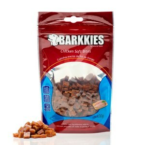 PETISCOS CUBINHOS DE FRANGO BARKKIES CHICKEN SOFT BITES 100G