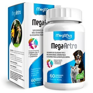 MEGA-ARTRO 680MG MEGANUX 60 COMPRIMIDOS PALATÁVEIS PARA CÃES E GATOS